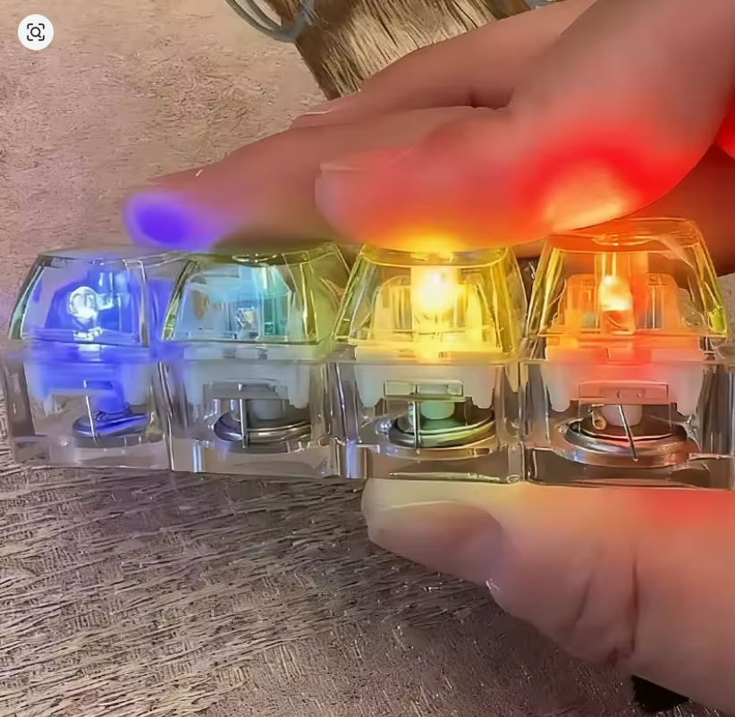 Mechanical Keyboard Fidget Keychain with LED Light
